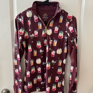 Kastel Cocktail Print LS 1/4 Zip Sunshirt